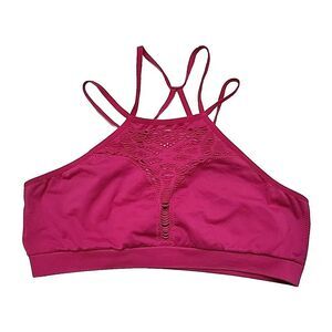 Victoria's Secret Bralette Brassiere Sz Medium Hot Pink Sports Yoga Non-padded